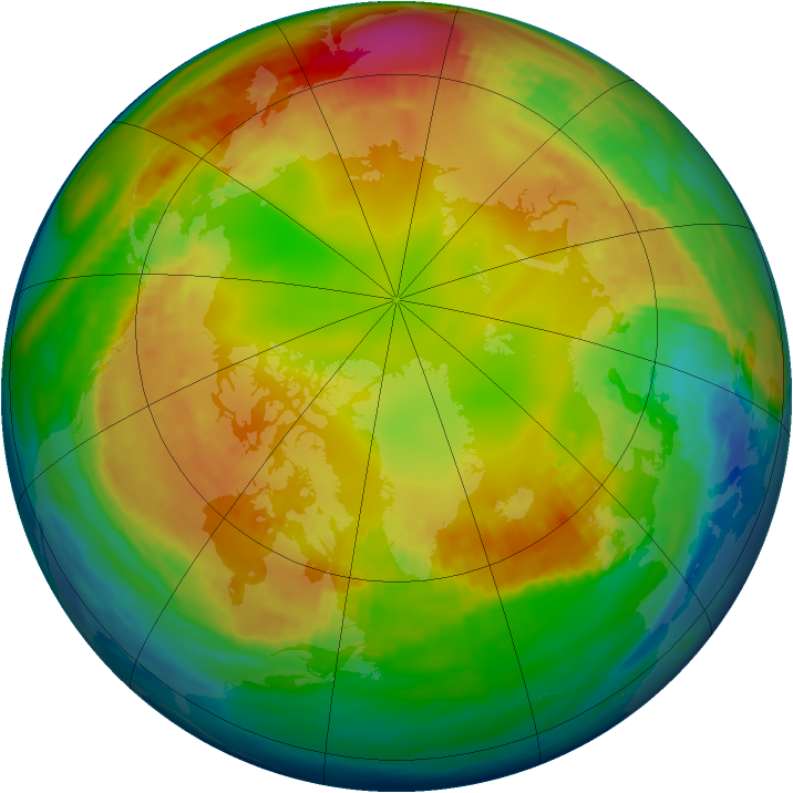 Arctic ozone map for 02 February 1988